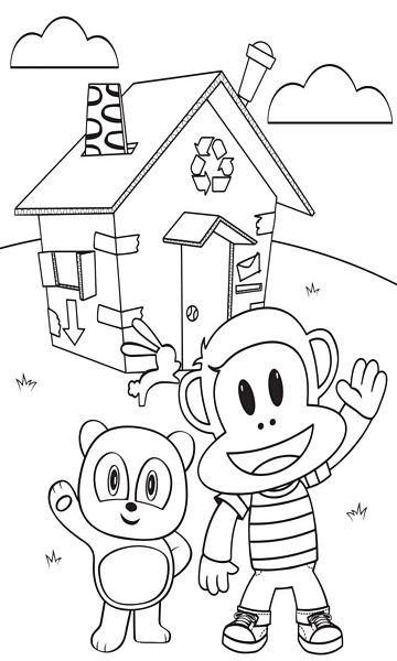 kolorowanka Juliusz Junior malowanka do wydruku małpka Disney z bajki dla dzieci nr 3